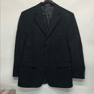 Classic Black Men's Blazer Andrew fezza 42 R 72% wool 20% silk 8% cashmere Duomo